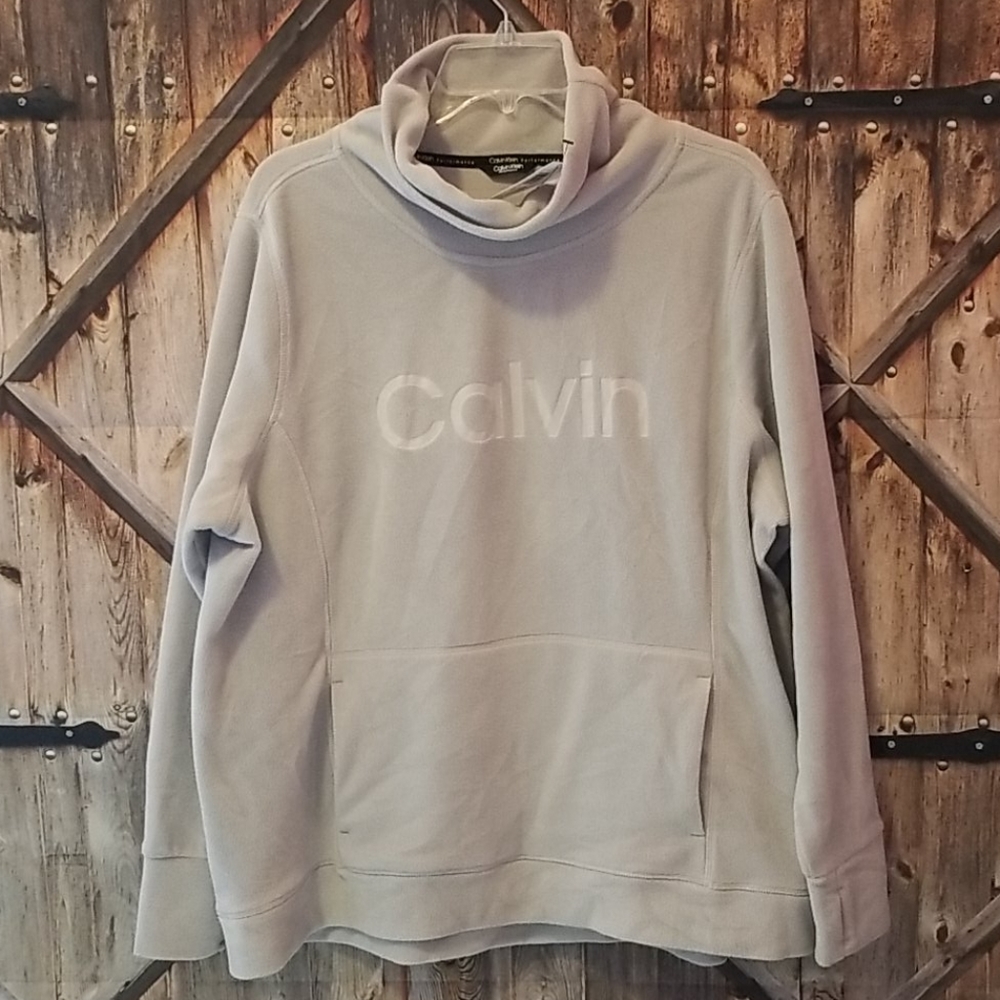 Nwt Calvin Klein grey performance fleece top plus B1